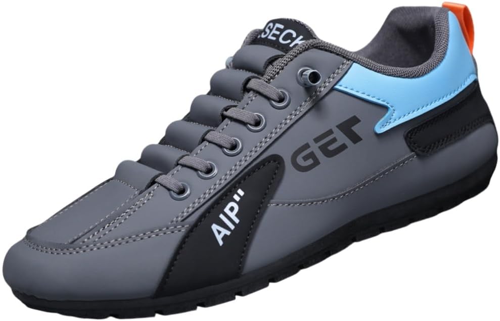 

Легкие повседневные кроссовки для мужчин - удобная обувь для улицы с противоскользящей резиновой подошвой, модный стиль (есть модели с дополнительным утеплением из хлопка) Fusecottc, серый