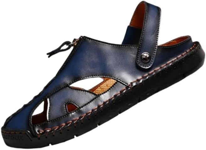

Мужские закрытые сандалии для улицы - прочные противоскользящие быстро сохнущие пляжные туфли для походов, прогулок и водных видов спорта Clolinde, синий