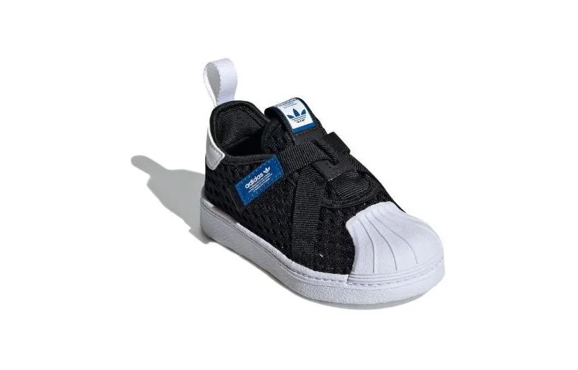 Adidas Originals SST 360 3.0 Cushioning, Wear Resistant низкие детские кроссовки черно-белые — фото 4