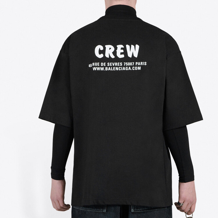 Футболка Balenciaga Crew Logo, черный — фото 4