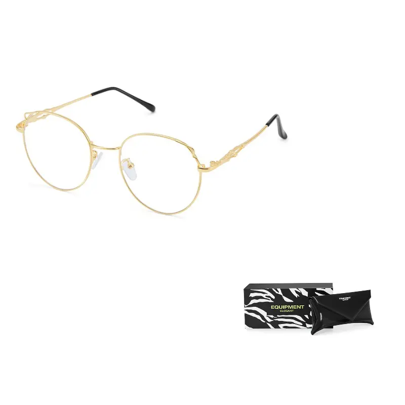 

EQUIPMENT ELEGANT Элегантная металлическая овальная оправа для очков, EQ6265-22(Gold frame)