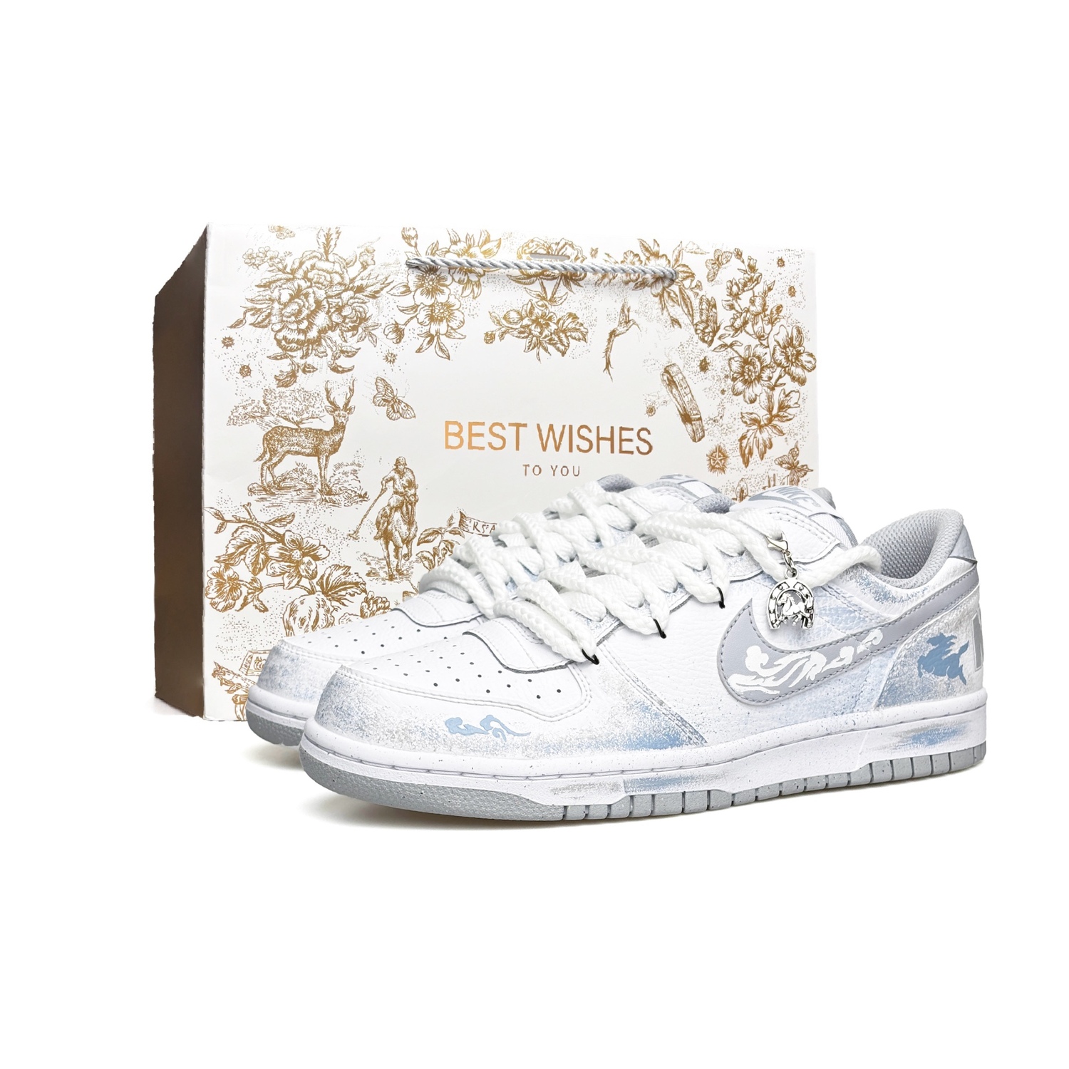 

Nike Big WAO устойчивые к истиранию увеличивающие рост низкие кроссовки для скейтбординга мужские бело-синие