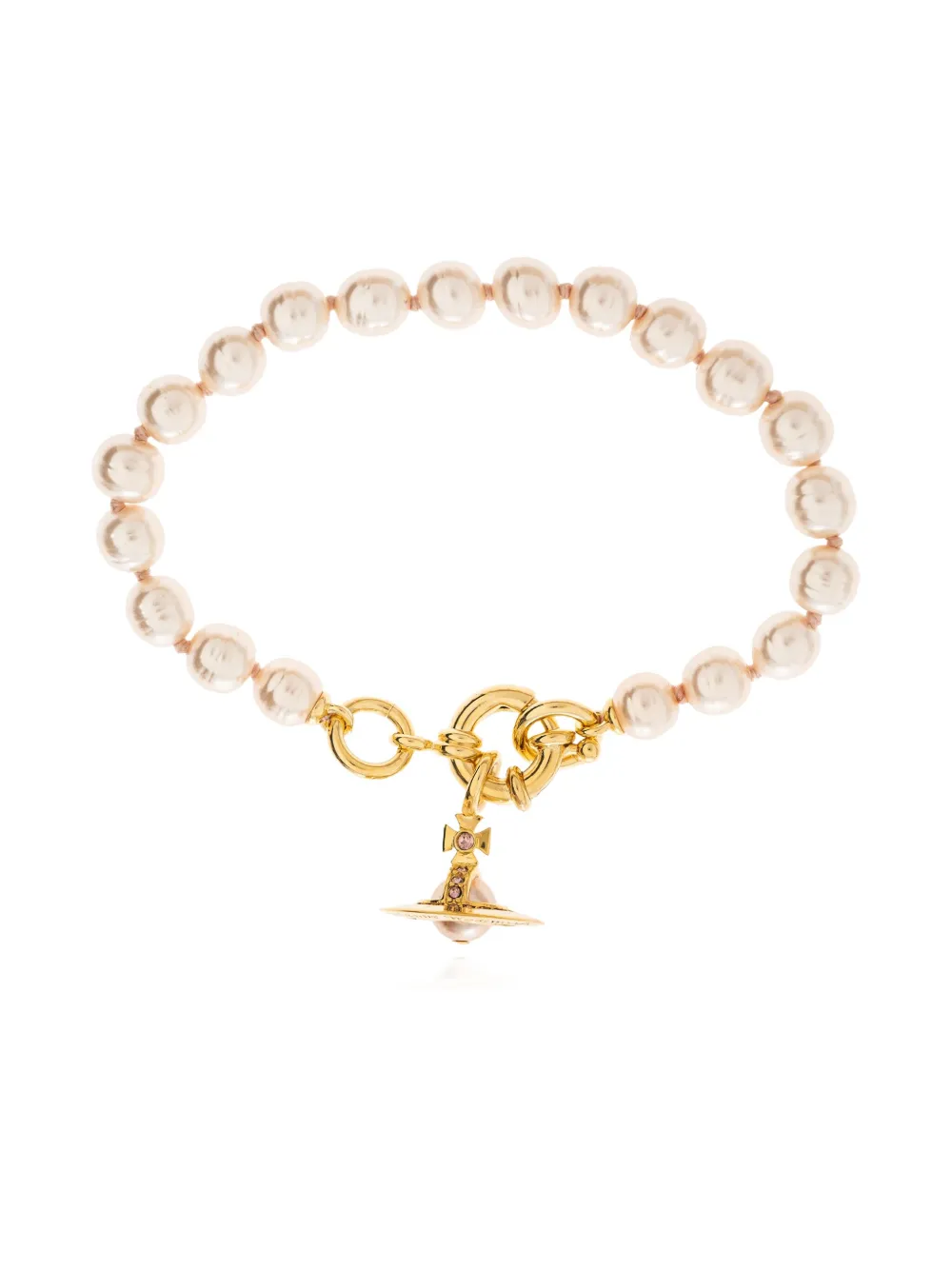 

Браслет с жемчугом и декором Orb Vivienne Westwood, белый
