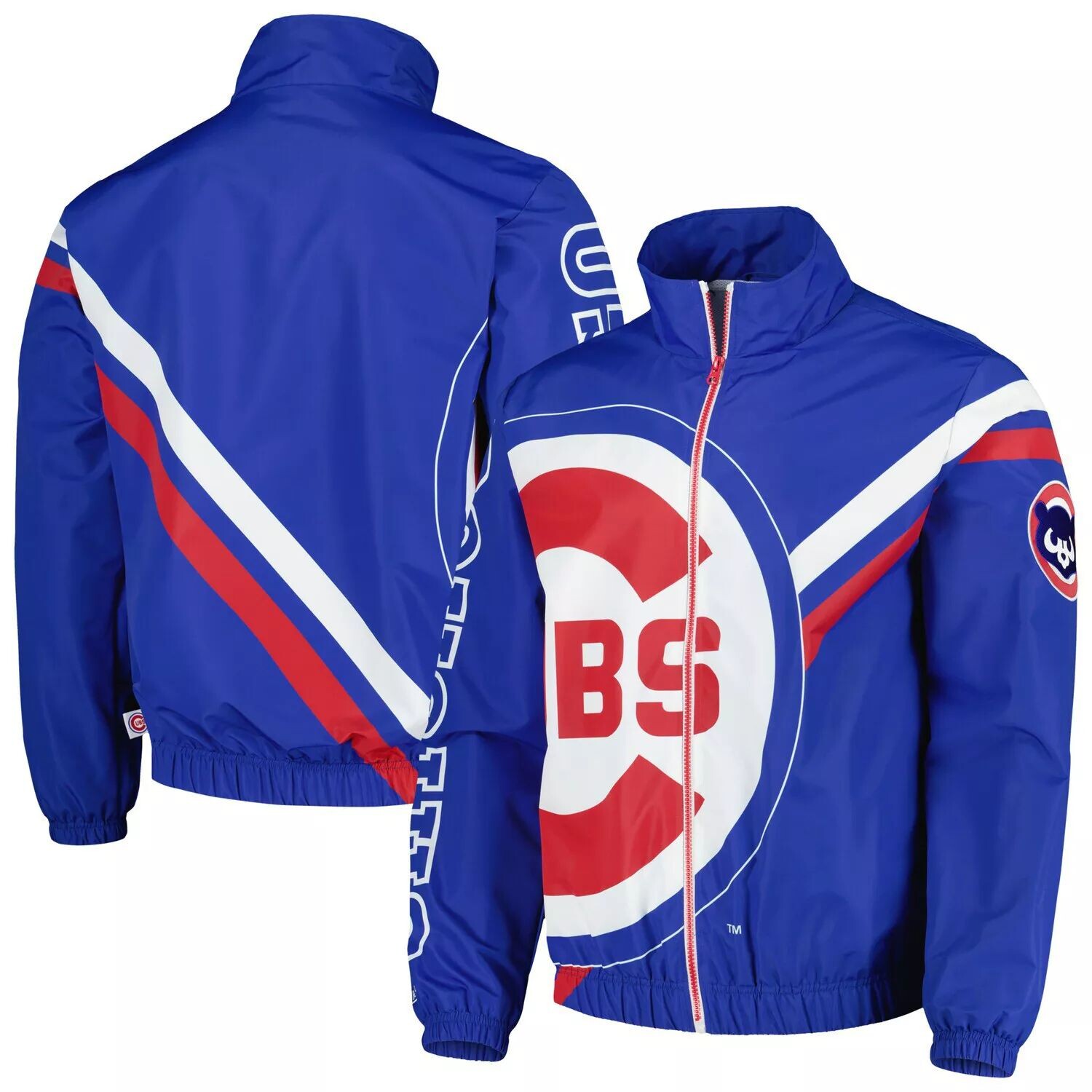 Мужская утепленная куртка на молнии во всю длину Mitchell & Ness Royal Chicago Cubs с взорванным логотипом — фото 4