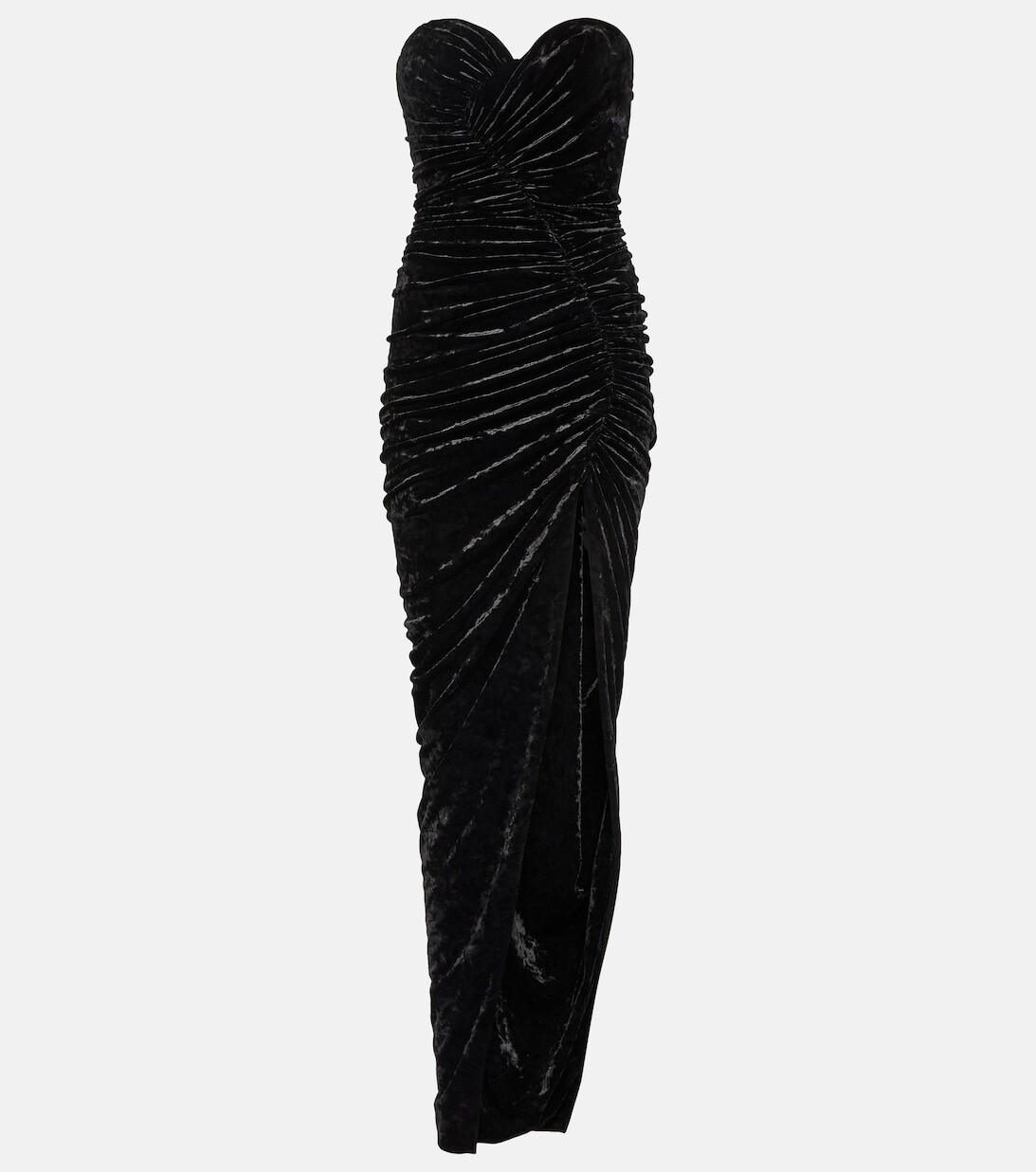 

Бархатное платье с рюшами ALEXANDRE VAUTHIER, черный