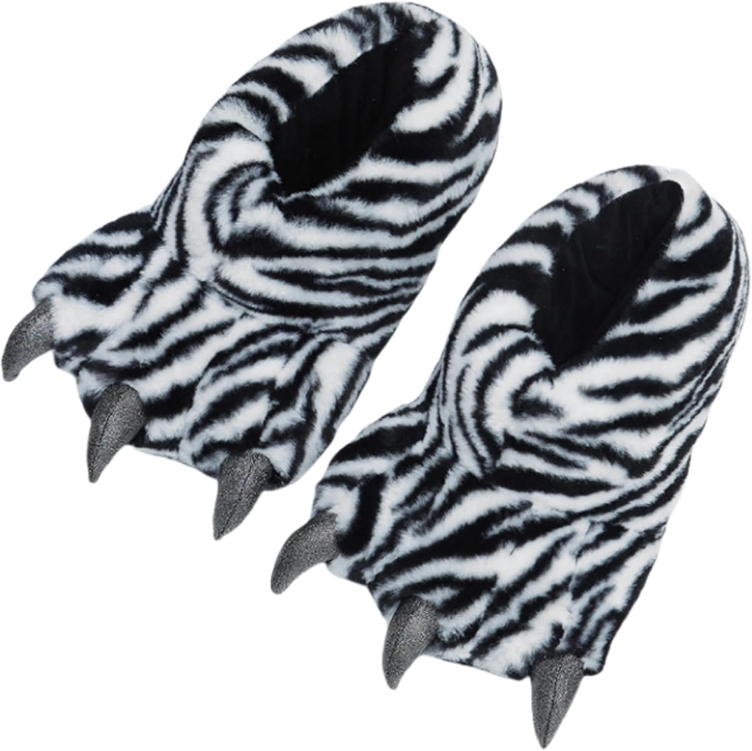 

Тапочки с лапой динозавра/животного - забавные тапочки с медвежьей лапой, удобные, теплые, с памятью формы для мужчин и женщин - плюшевые Lryaoan, белый/черный