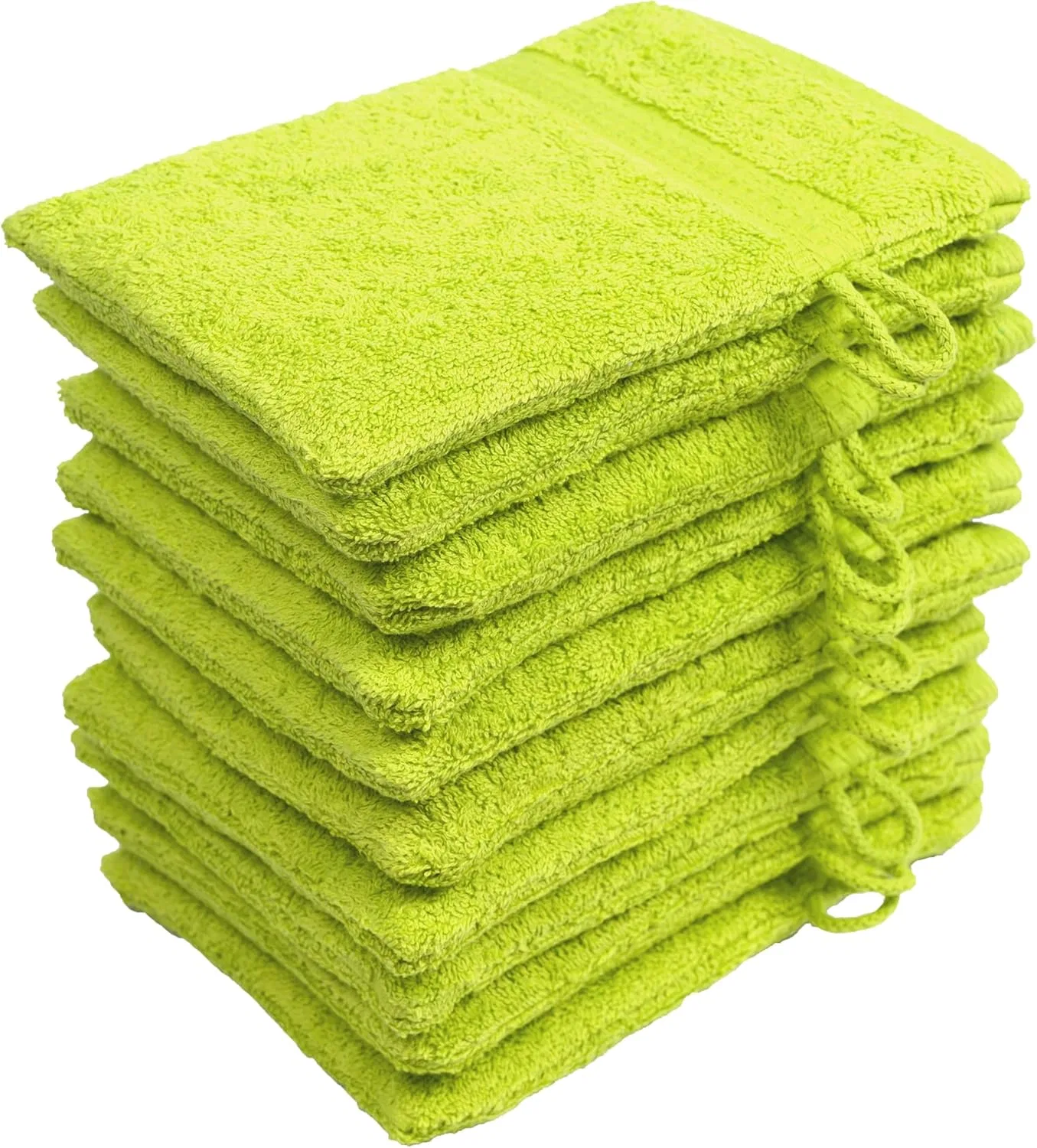 Набор из 10 махровых мочалок Loomiva Premium, 16 x 21 см (яблочно-зеленый) Generisch, Apple Green — фото 2