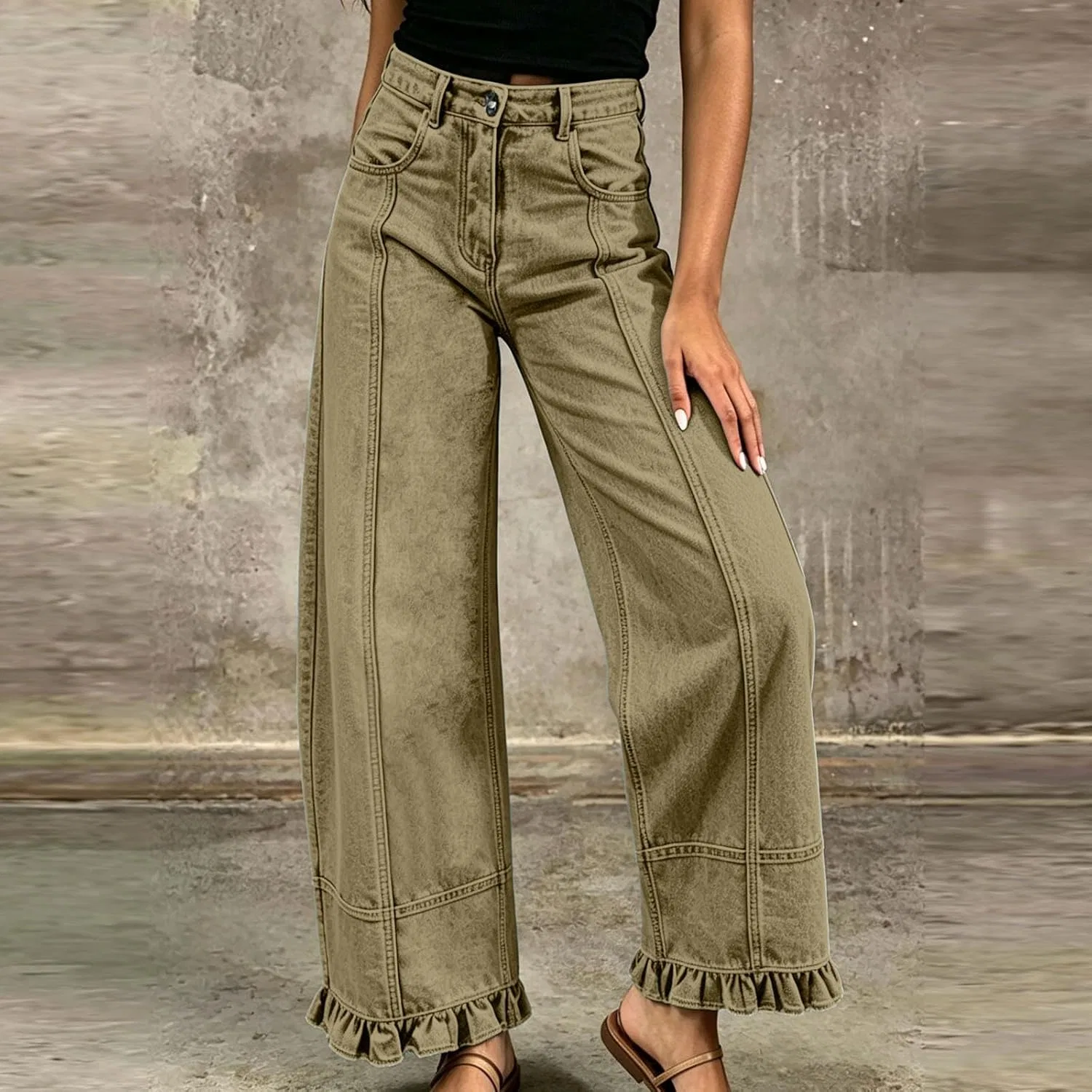 Джинсы свободные Barrel Jeans, Coffee — фото 2