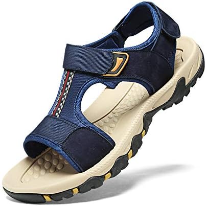 

Мужские открытые сандалии GOSPT для улицы и водных прогулок с двумя регулируемыми ремешками, темно-синий
