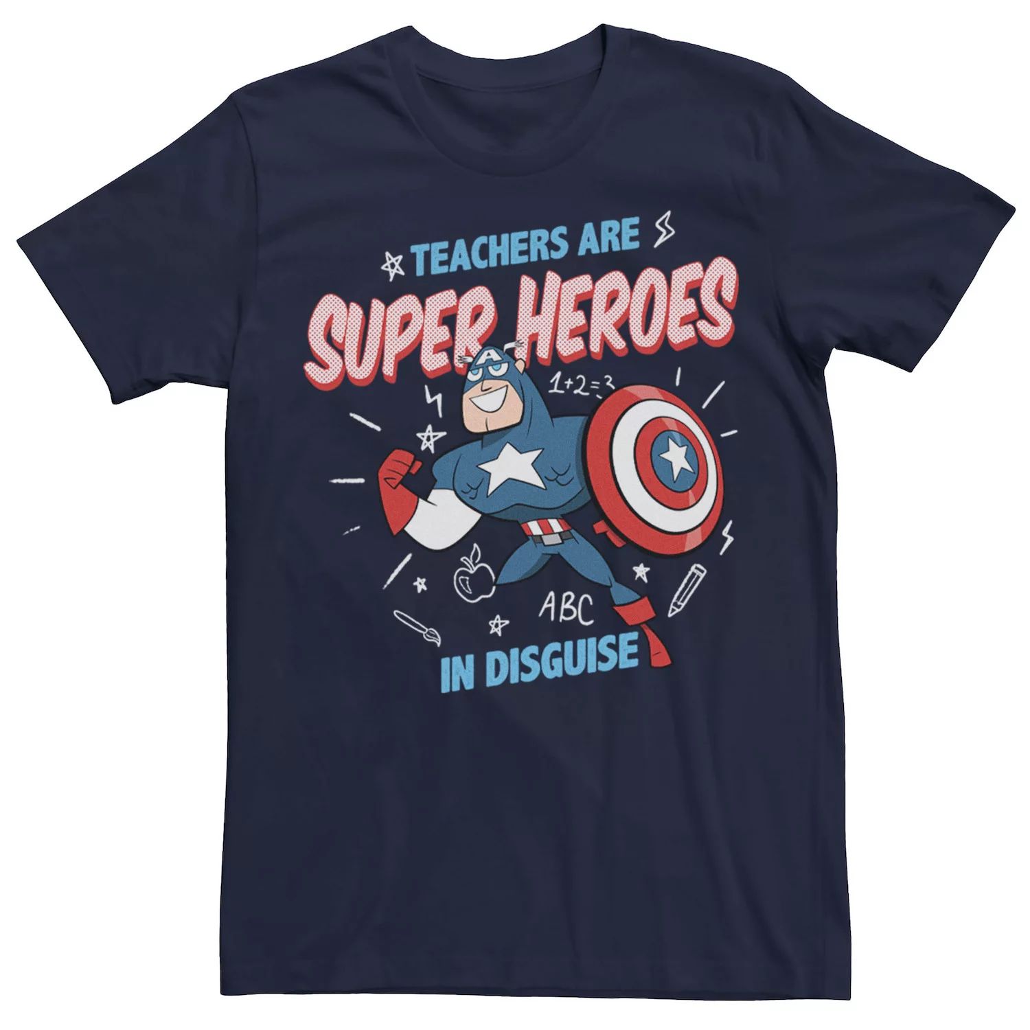 

Мужская футболка Marvel Captain America Teachers Are Heroes Licensed Character