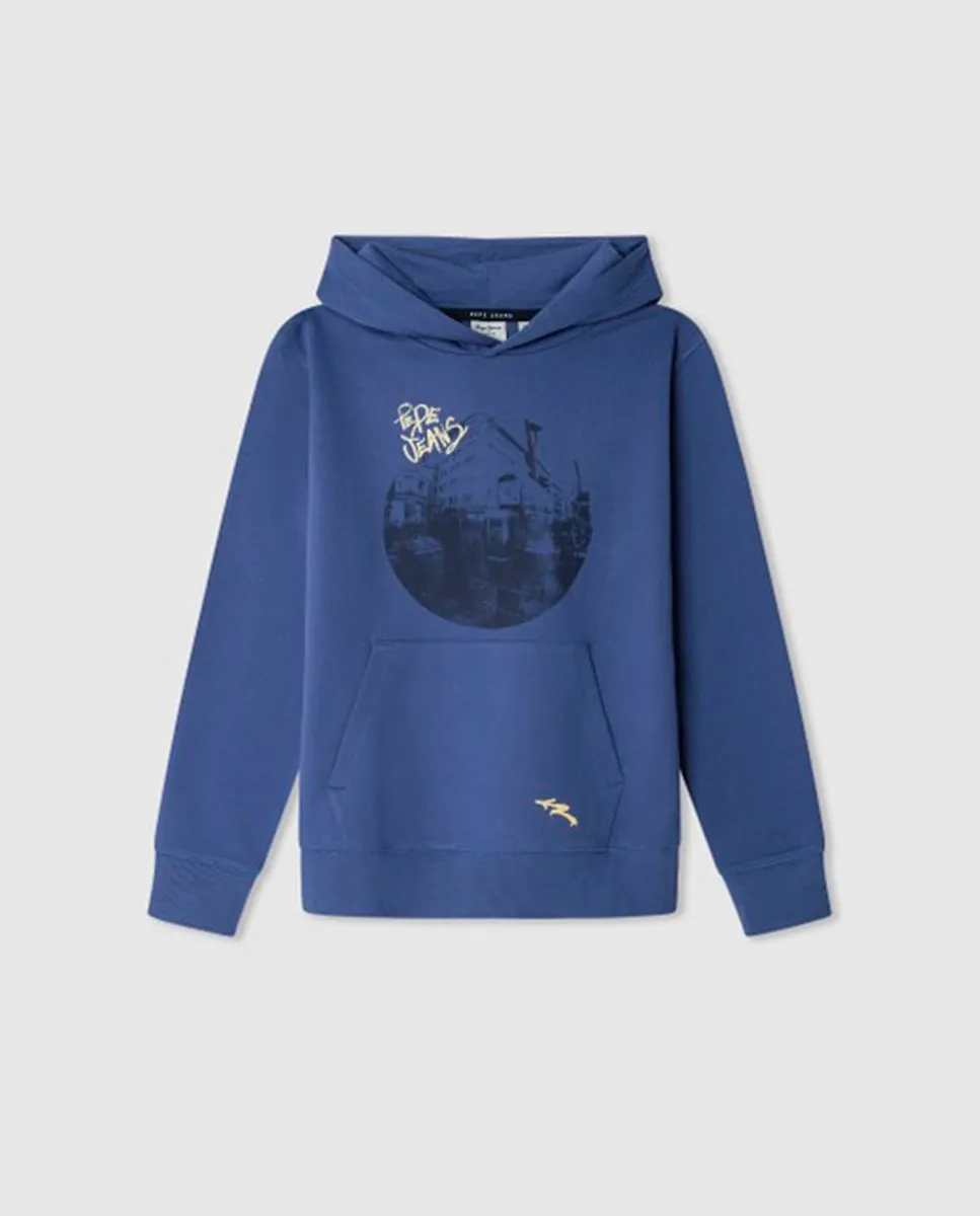 

Детская толстовка с капюшоном Gabrien Pepe Jeans, индиго
