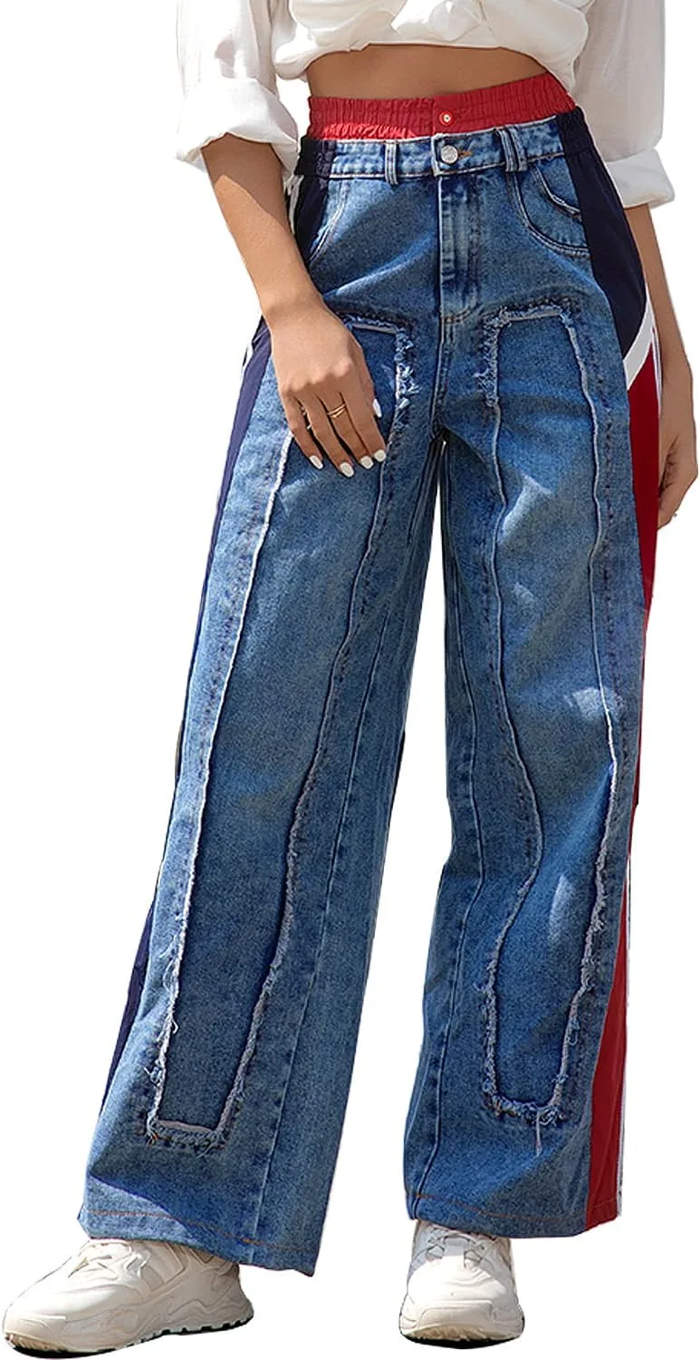 

Женские джинсы baggy high waist широкие штаны y2k LIUSHIQI