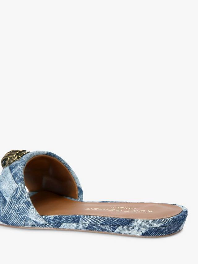 Сандалии на плоской подошве в кенсингтоне Kurt Geiger London, цвет Blue Denim — фото 4