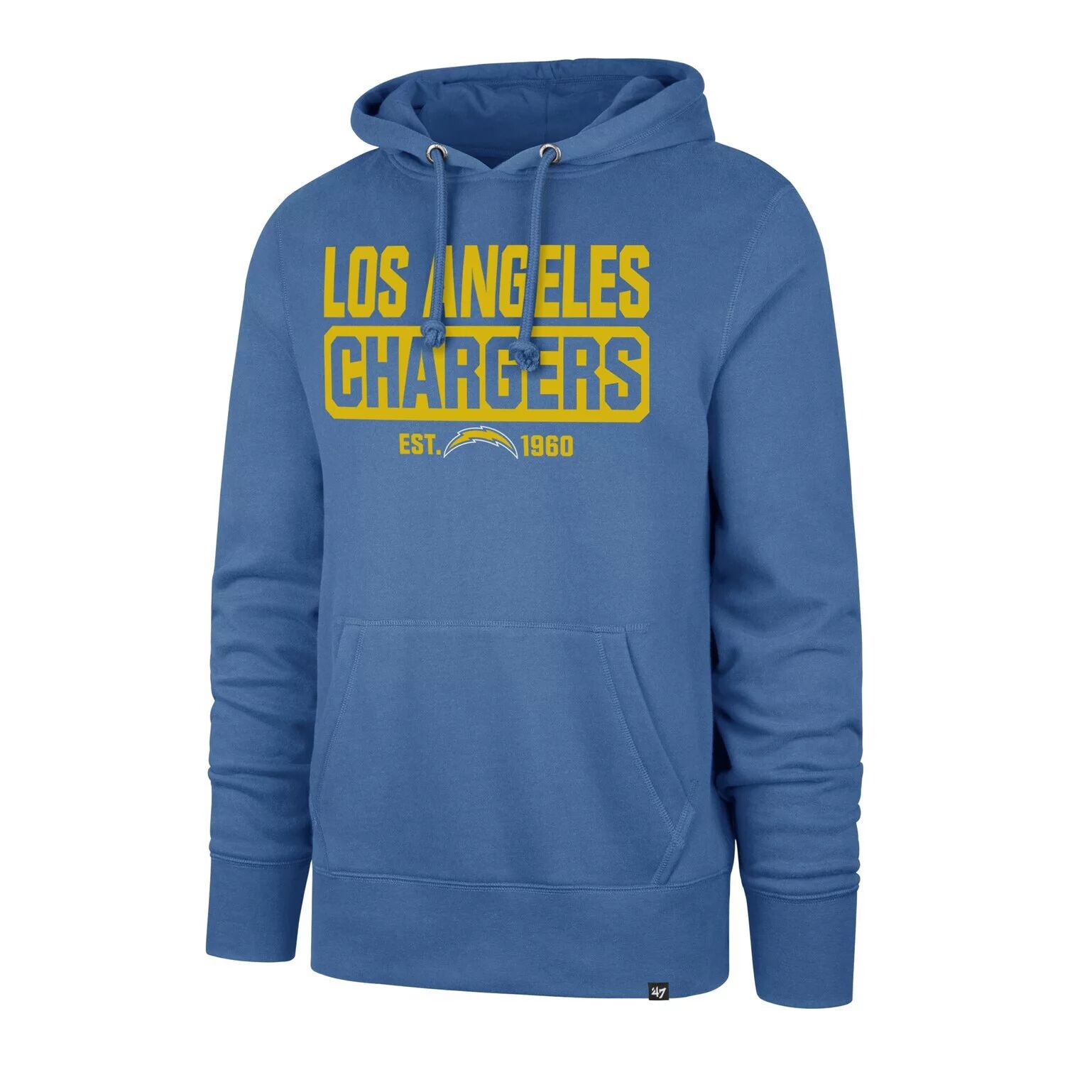 

Мужской пуловер с капюшоном '47 пудрово-синего цвета Los Angeles Chargers Box Out Headline, Синий, Мужской пуловер с капюшоном '47 пудрово-синего цвета Los Angeles Chargers Box Out Headline