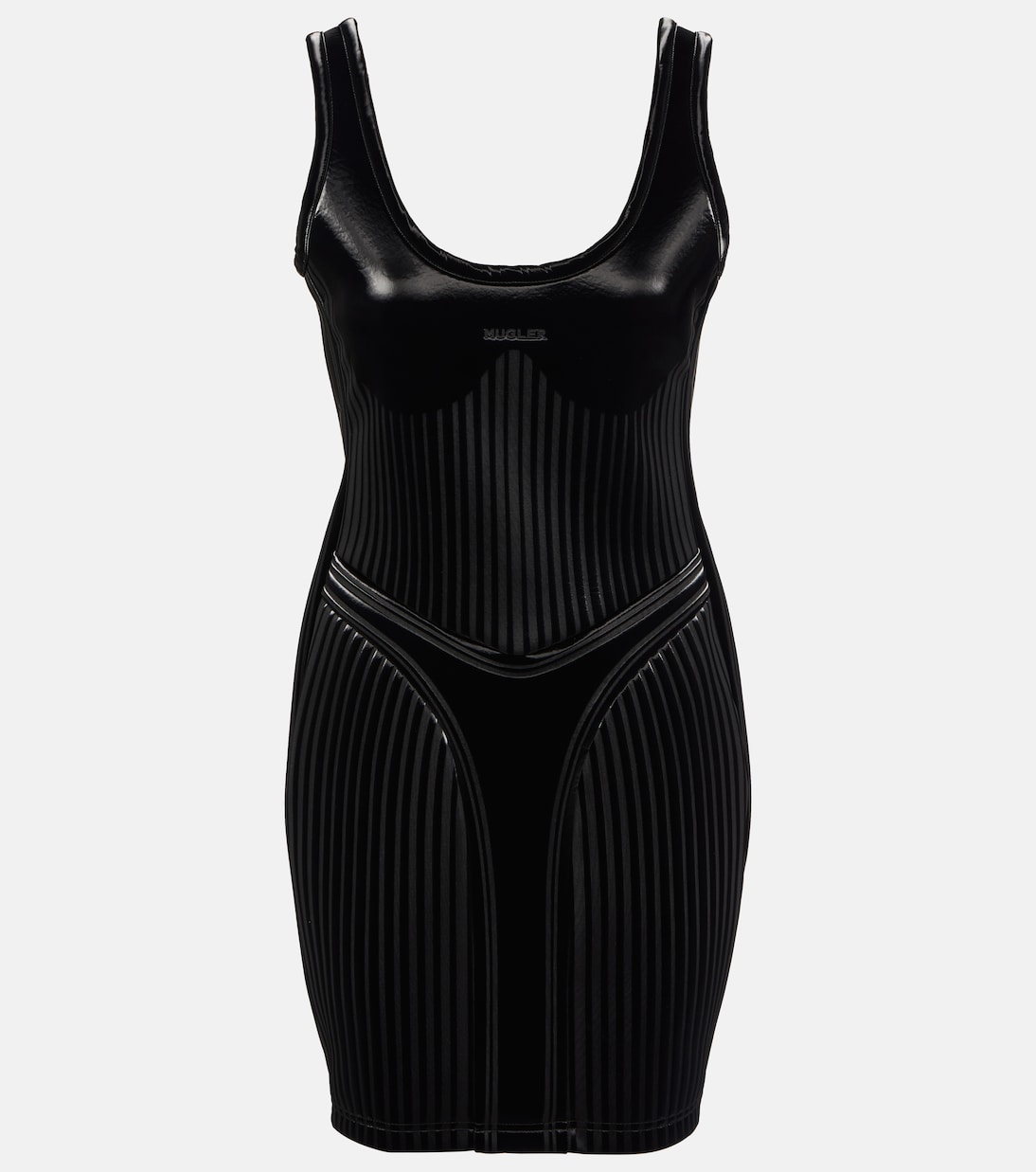

Мини-платье с тиснением Mugler, черный