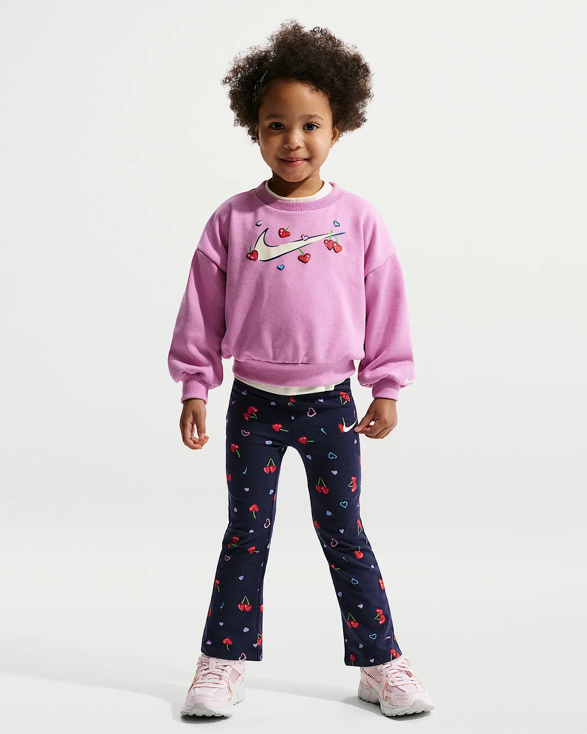 Детский комплект из лонгслива и леггинсов Nike Cherry, Midnight Navy