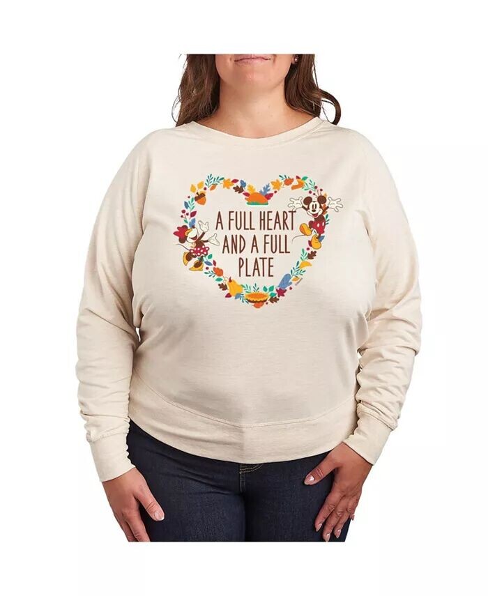 

Футболка-пуловер Disney Full Heart Graphic Plus Size Hybrid Apparel, белый
