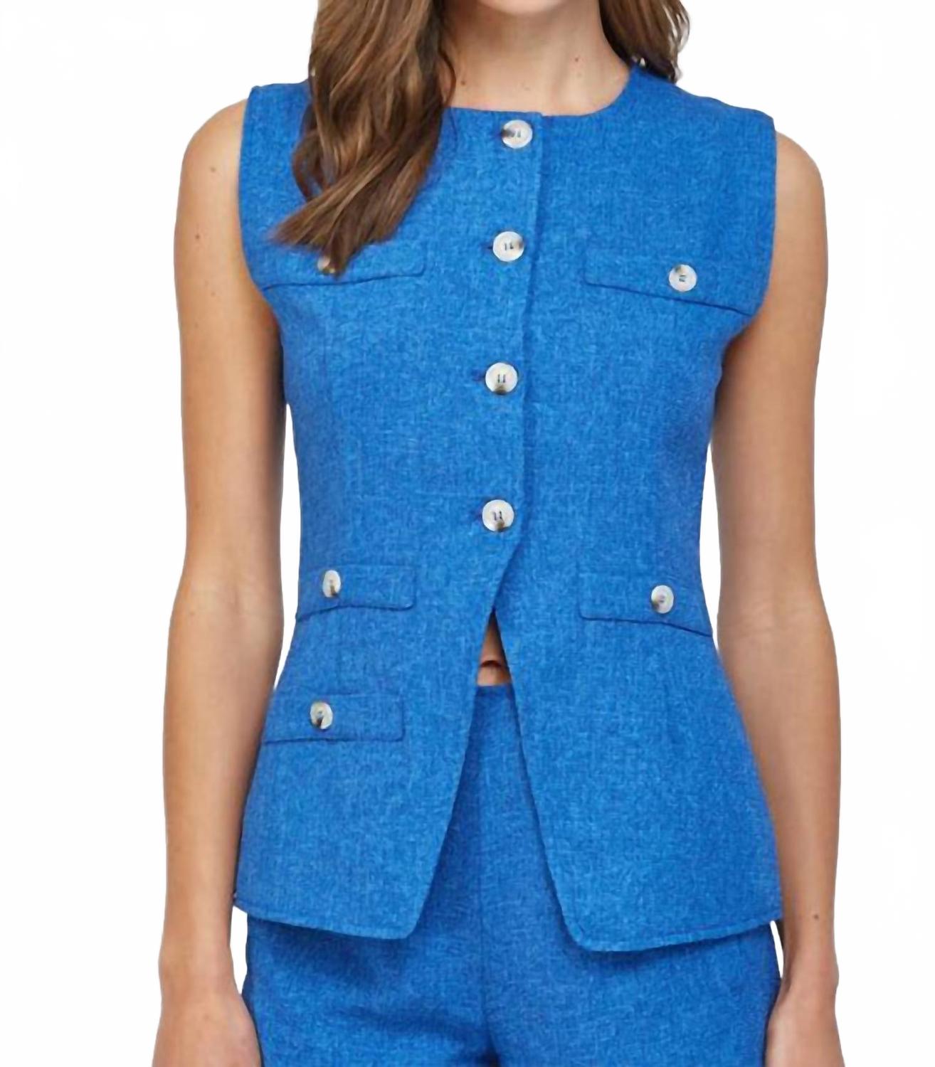 

Жилет Button Up Trend в кобальтовом цвете Fate by LFD, Cobalt