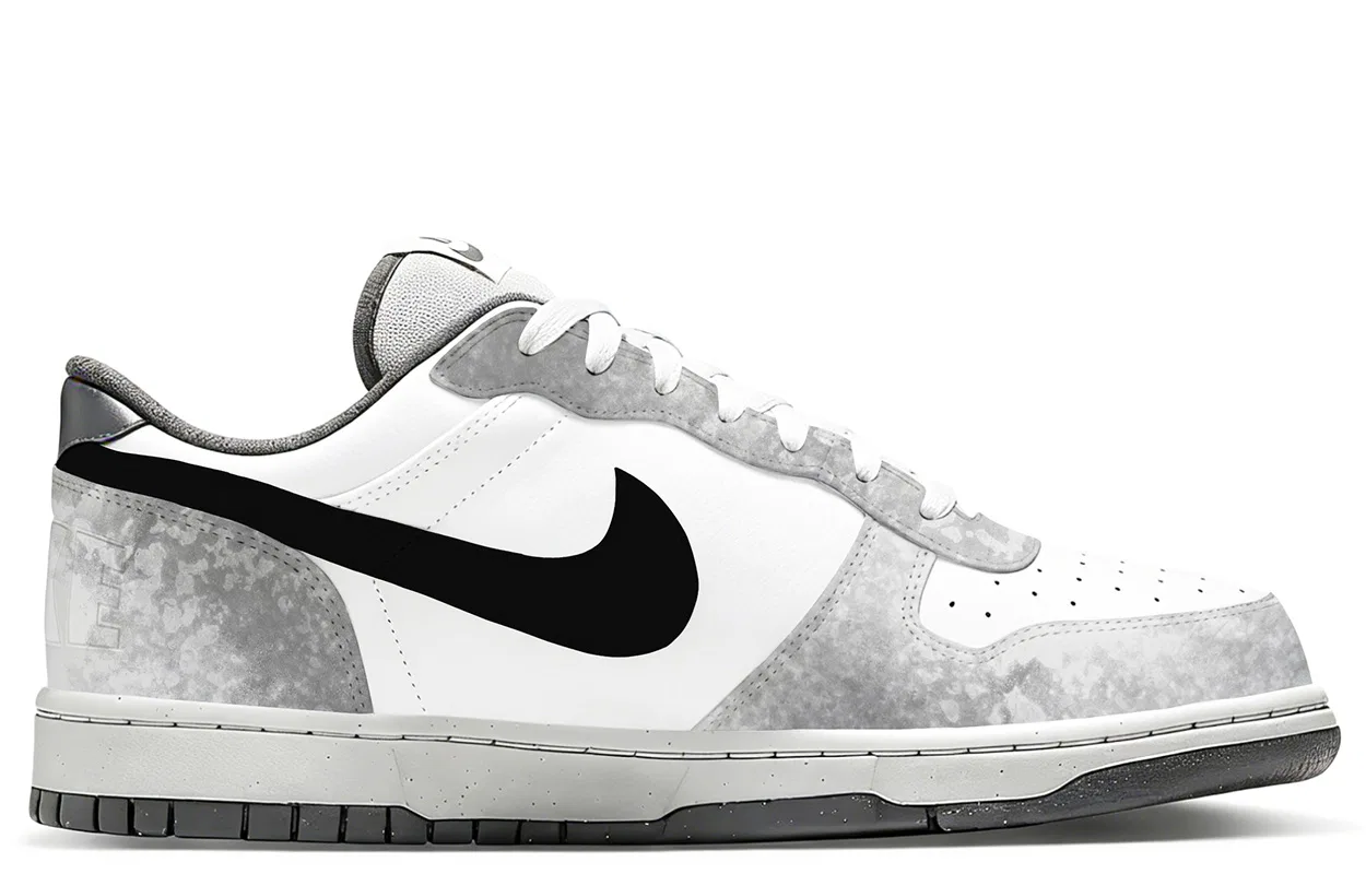 Кроссовки скейтбордические Nike Big Box Ink Dyed Gray White Black — фото 4