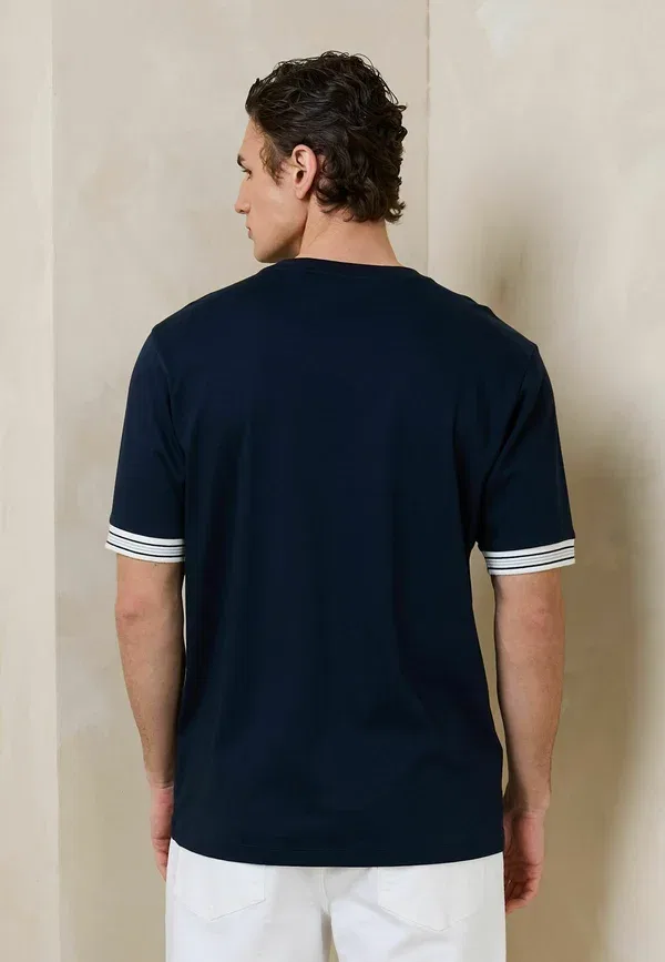 Футболка Next Regular fit n.premium smart contrast cuff regular fit t-shirt, темно-синий — фото 2