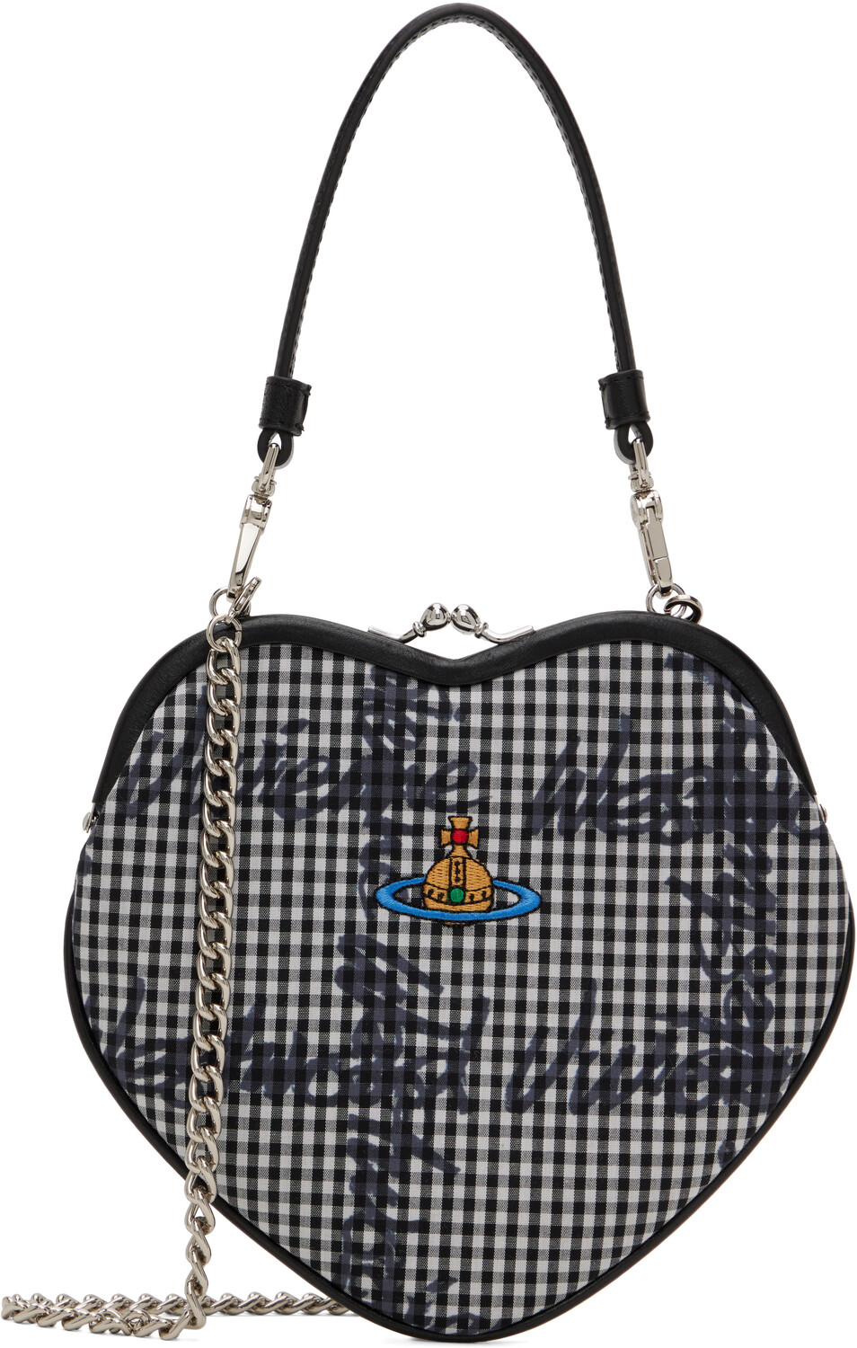 

Черно-белая сумка Belle Heart Frame Vivienne Westwood, Черный, Черно-белая сумка Belle Heart Frame Vivienne Westwood