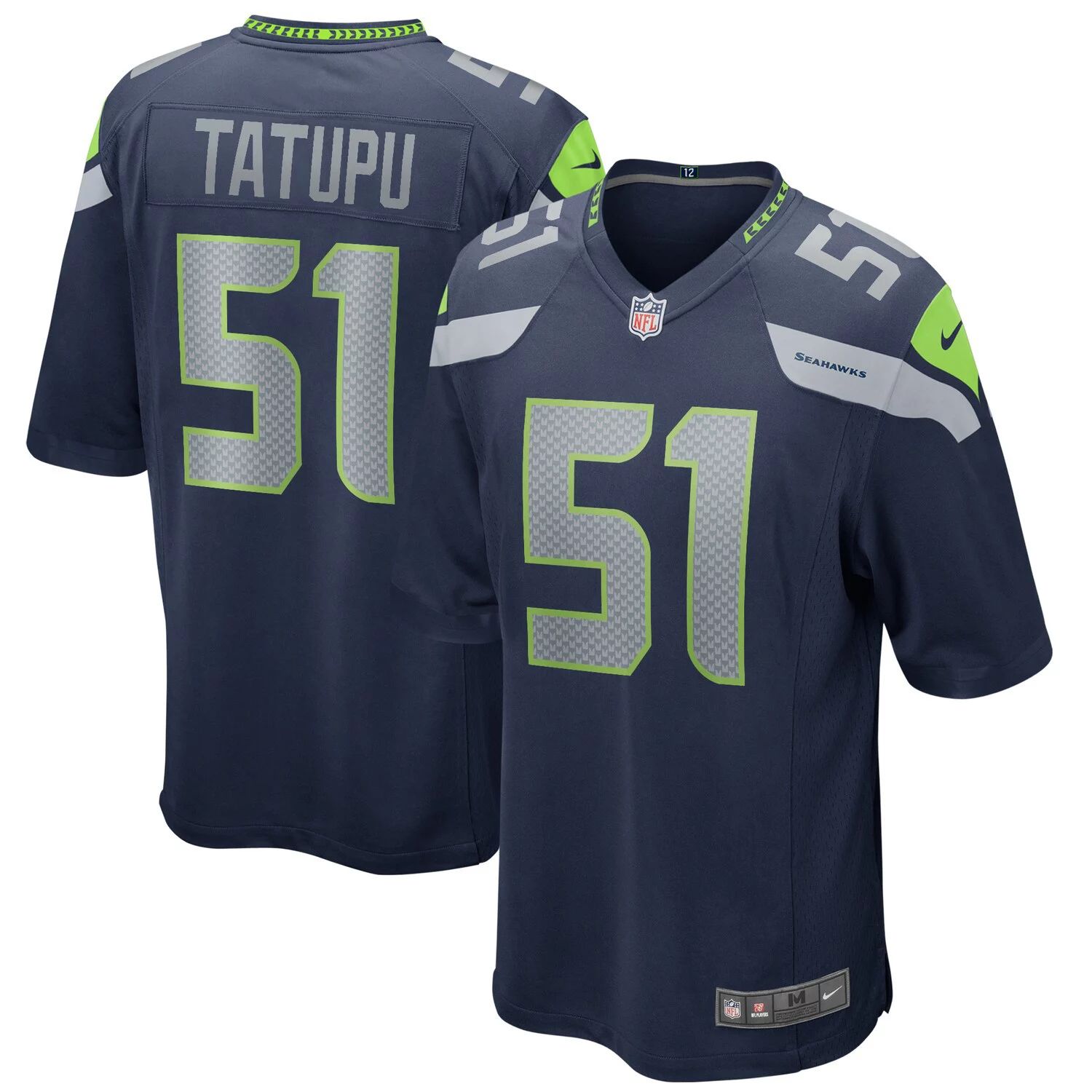 

Мужская футболка Lofa Tatupu College Navy Seattle Seahawks Game для пенсионеров Nike