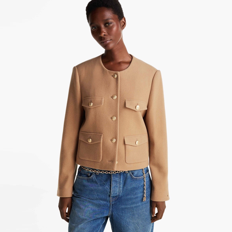 Tommy Hilfiger Короткая шерстяная куртка, Khaki RBL — фото 4