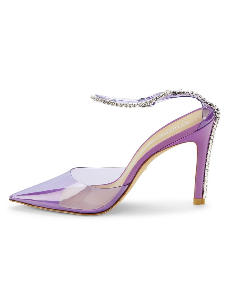 Прозрачные туфли Glam 100 с декорированной отделкой Stuart Weitzman, цвет Clear White — фото 4