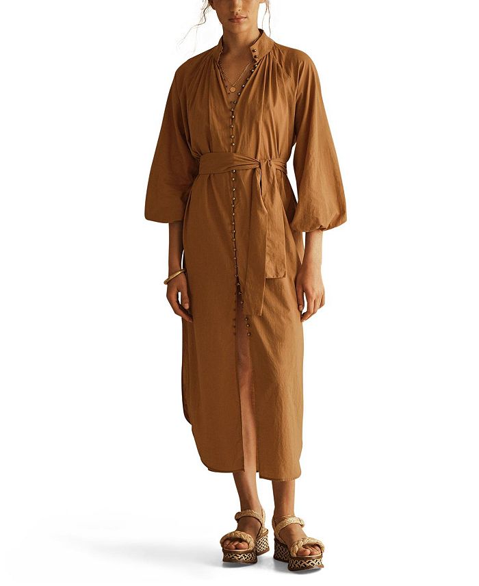 

CAMMELLO Billow Sleeve Resort Maxi AUR OCEÀ, коричневый