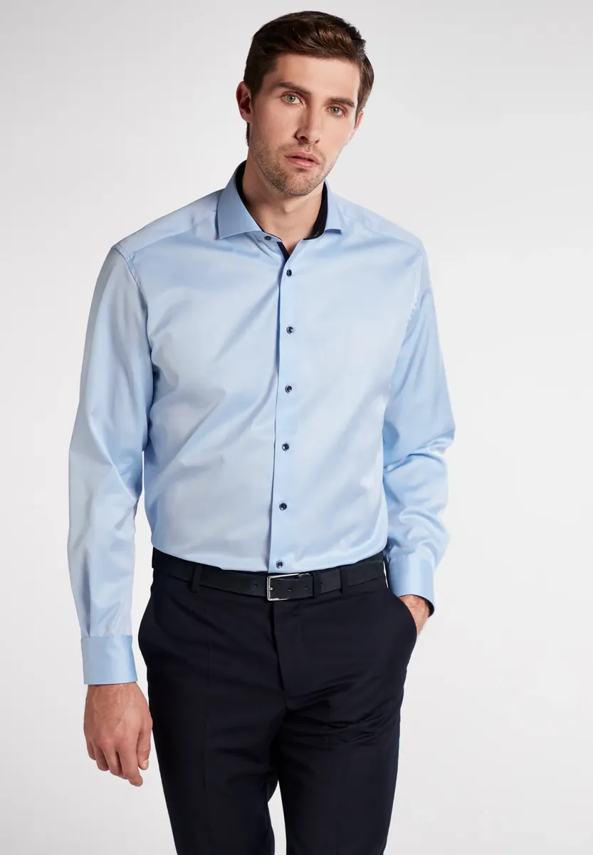 

Рубашка Eterna с длинными рукавами "COMFORT FIT", голубой