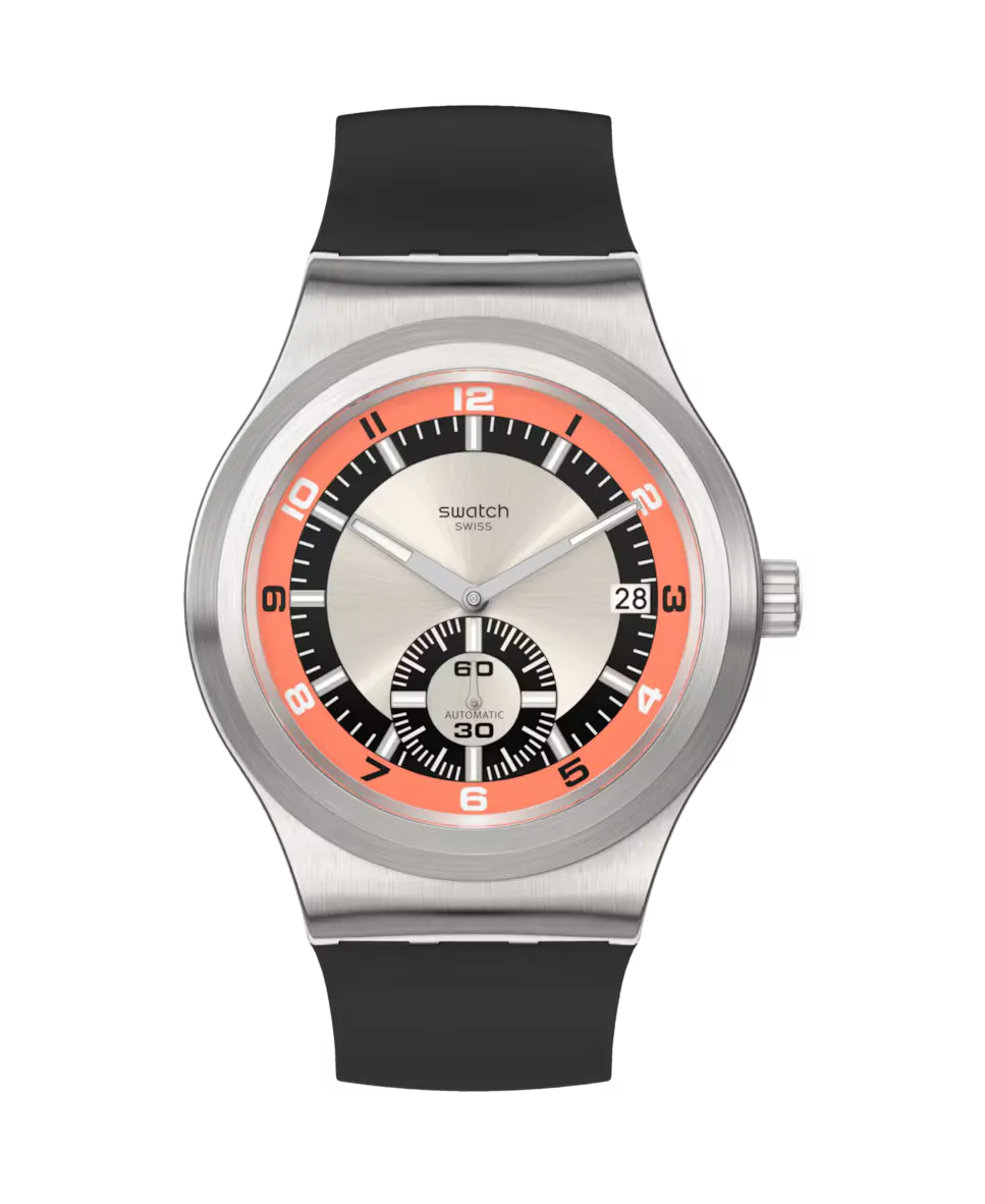

Часы Confidence 51 с черным каучуковым ремешком Swatch, черный
