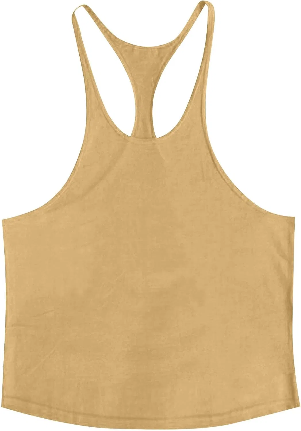 Мужской топ для тренировок, бренд Generic, цвет Khaki — фото 3