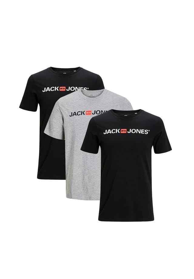 

Футболка 3 шт. в упаковке базовая Jack & Jones, мультиколор