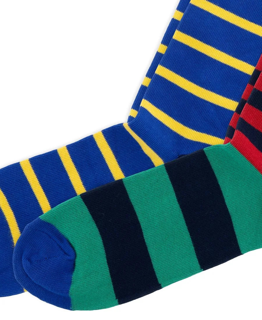Мужские полосатые носки, комплект из 2 штук Polo Ralph Lauren, красный/зеленый/синий — фото 3