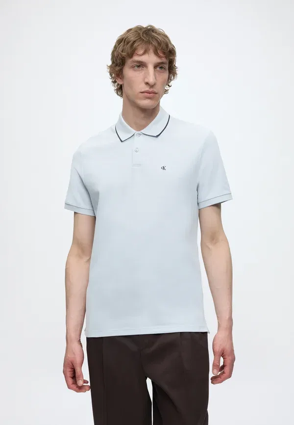 Поло классическое с утонченными кончиками Calvin Klein, цвет пленэр