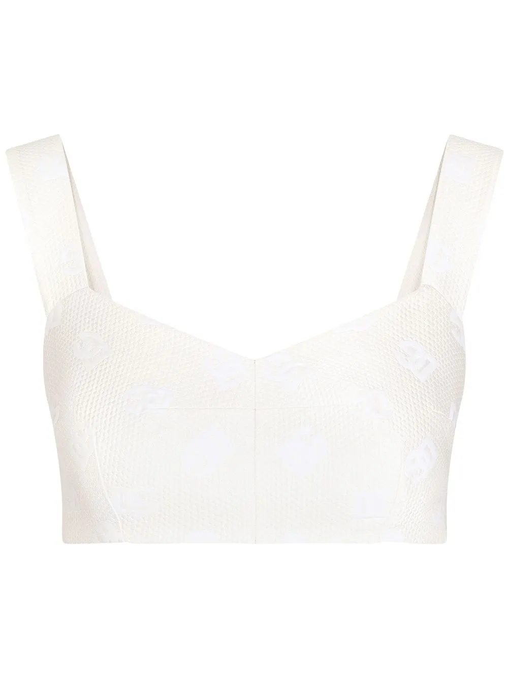 

Жаккардовый топ с логотипом DG DOLCE & GABBANA, белый