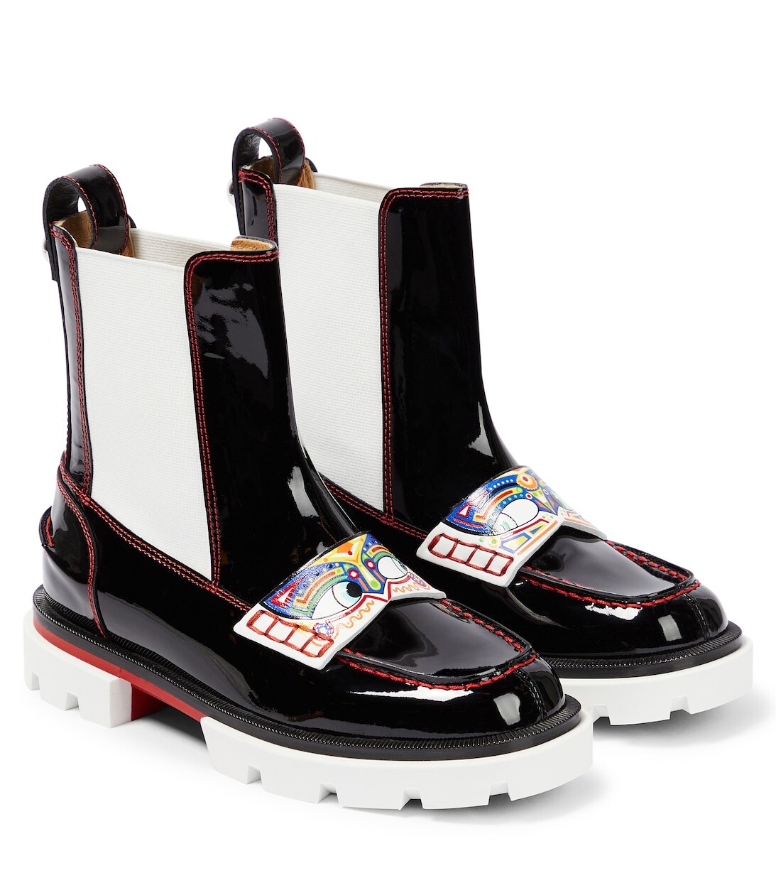 

Сапоги Poupetoboot из лакированной кожи Christian Louboutin, черный
