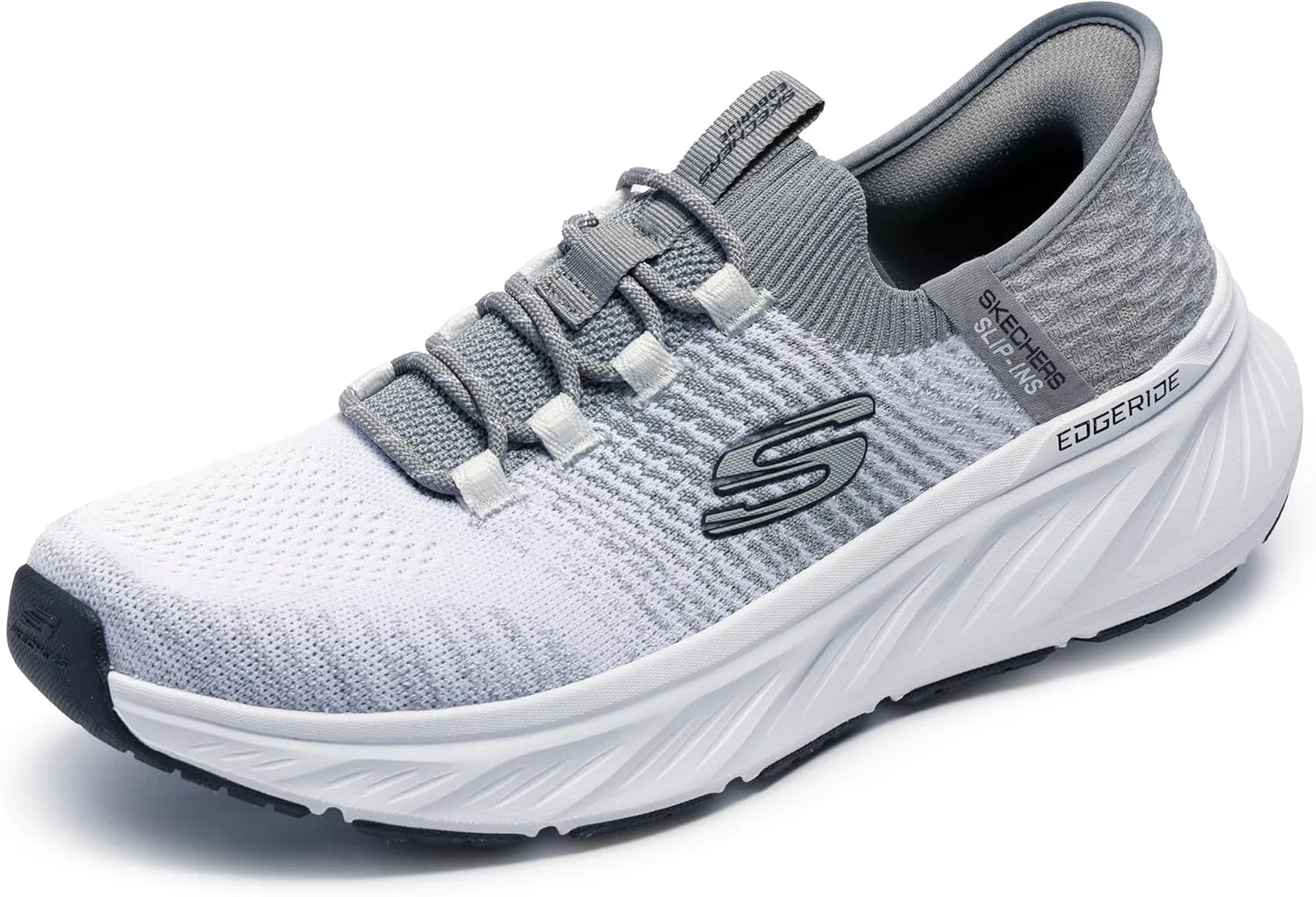Мужские кроссовки Skechers Edgeride Raygo с легким надеванием без рук, белый/серый