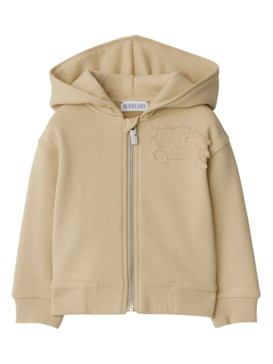 

Хлопковое худи на молнии Equestrian Knight Burberry Kids, бежевый