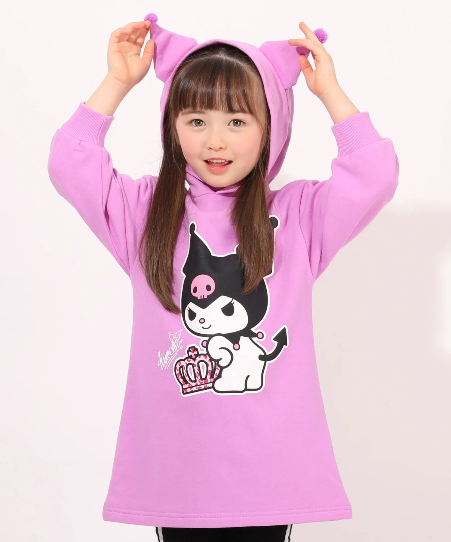 Детское платье-худи с ушками Sanrio 7691K розовое