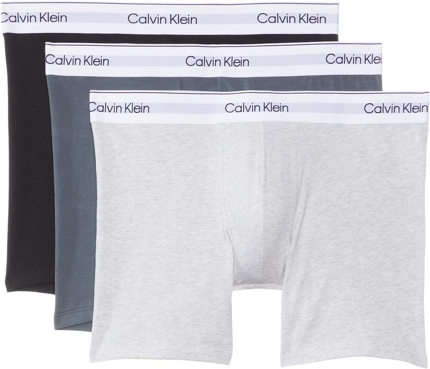 

Мужские трусы-боксеры Calvin Klein Modern Cotton Stretch, 3 шт., Black/Light Grey Heather/Turbulence