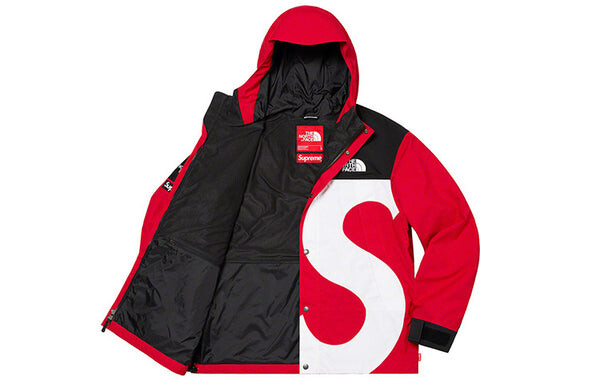Куртка x the north face s logo mountain jacket 'red white black' Supreme, красный — фото 3