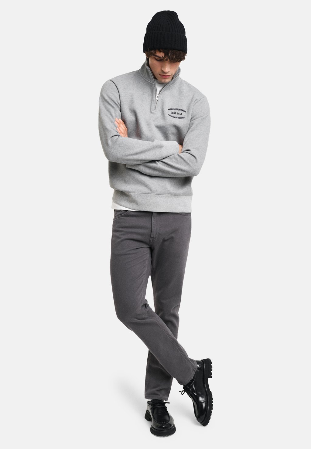 

Толстовка SMALL GRAPHIC HALF-ZIP GANT, цвет Mottled Grey