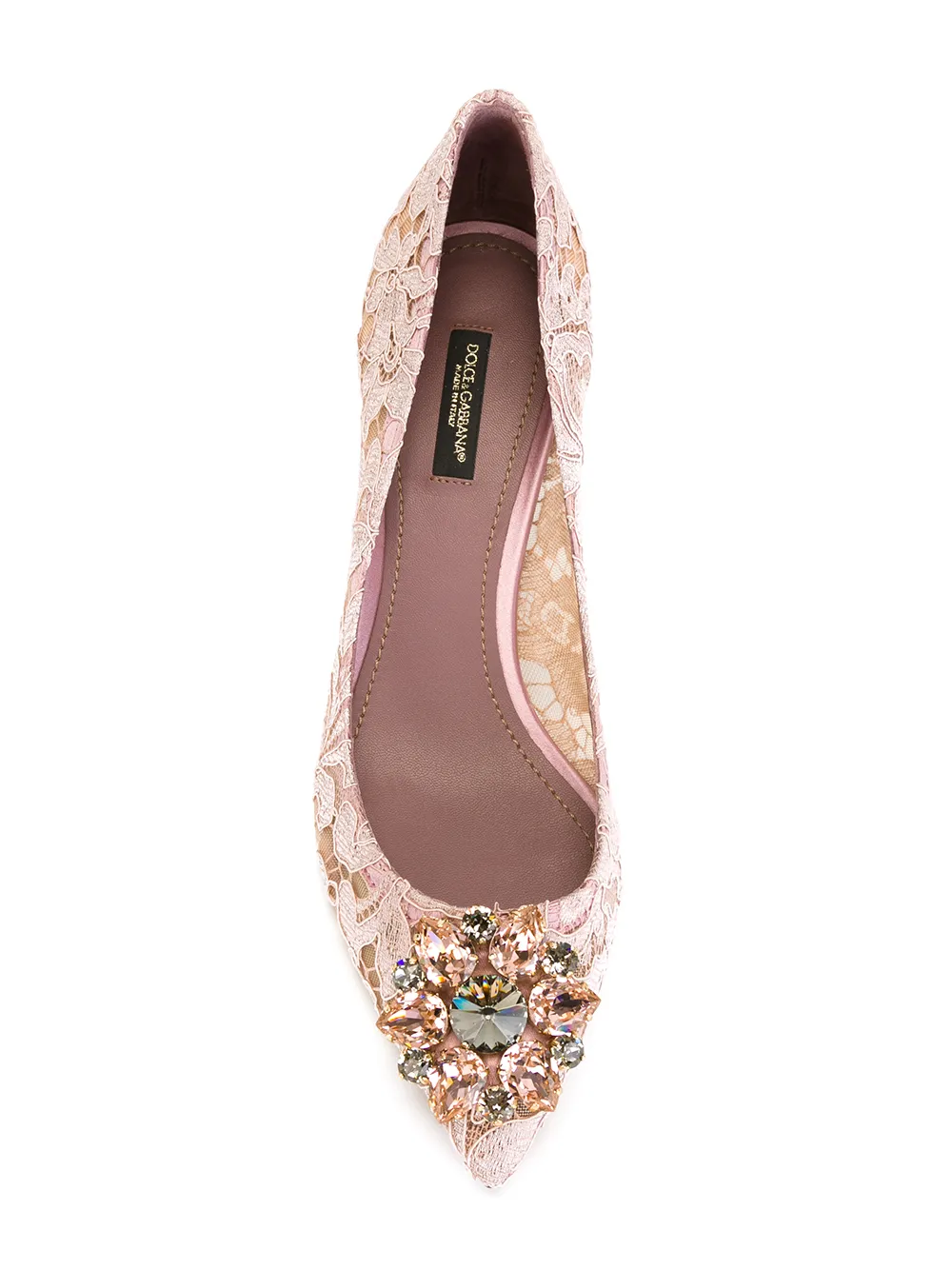 Кружевные туфли-лодочки Bellucci DOLCE & GABBANA, розовый — фото 4