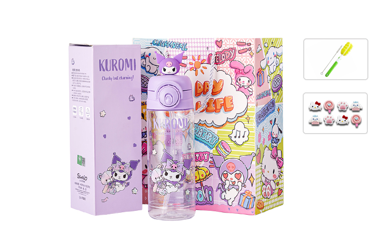 

Пластиковые стаканы для воды Sanrio, Kuromi (Includes Cleaning Tools + Hello Kitty Sticker + Gift Bag)