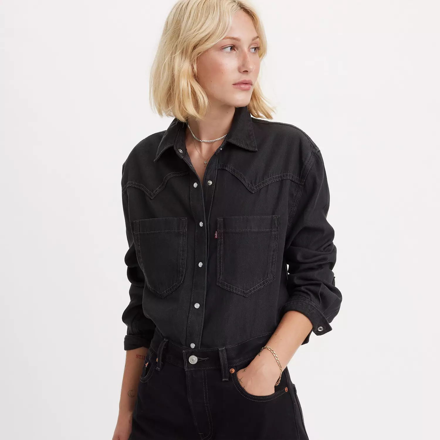 

Рубашка в стиле вестерн Теодора Levi's, цвет Dark Ages - Black