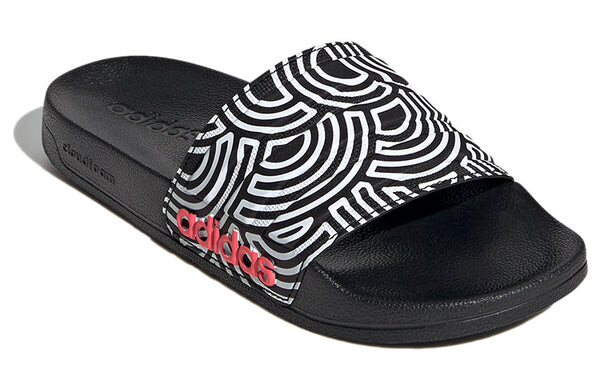 Тапочки adilette shower slipper black/white Adidas, черный — фото 3