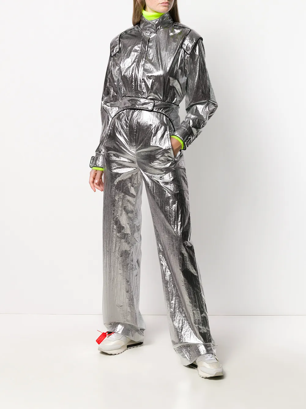 Комбинезон Racing с эффектом металлик OFF-WHITE, серебряный — фото 2