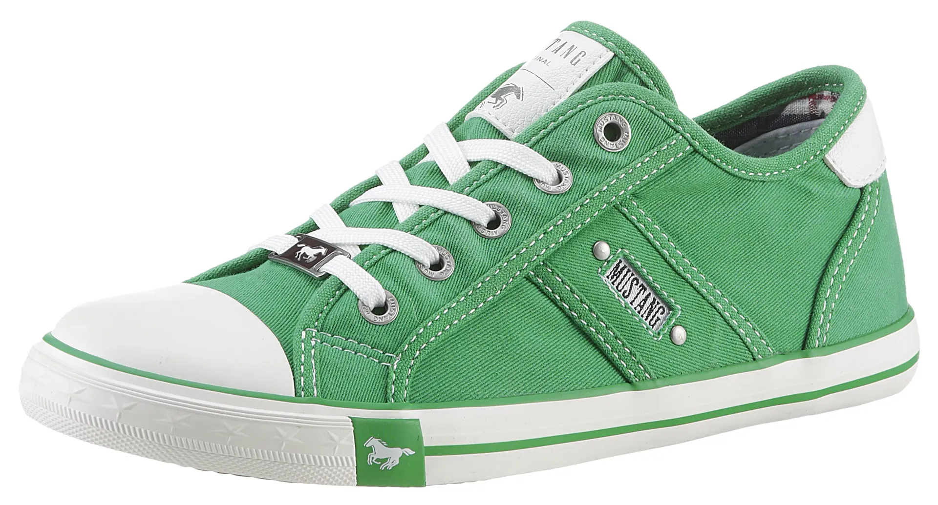 

Кроссовки Mustang Shoes с фирменной этикеткой Mustang, повседневная обувь, полуботинки, туфли на шнуровке, зеленый