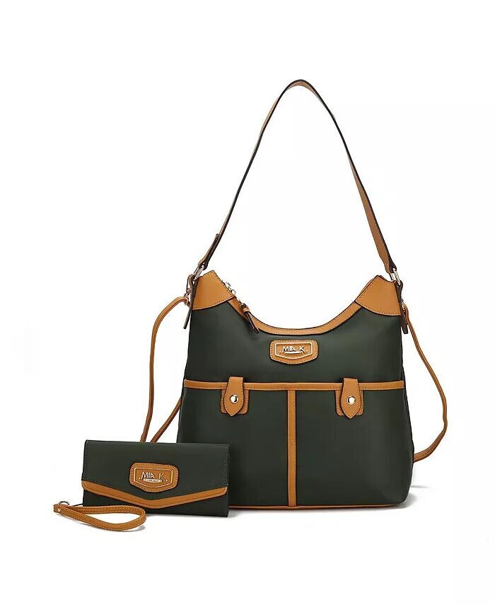

Нейлоновая сумка через плечо Harper Hobo с подходящим кошельком от Mia K — 2 предмета Mkf Collection, зеленый